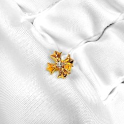 クロムハーツ22Kカスタム NO2 CHプラス スタッドピアス 1ダイヤカスタム 完成！