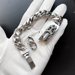 クロムハーツ ダガー IDブレスレット クラシックチェーンリンク サイズ直し コマ詰め 2コマ抜き