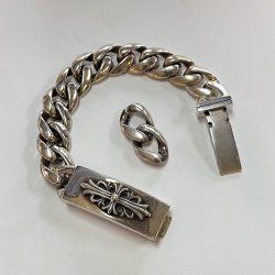 クロムハーツ フローラルクロス ID ブレスレット クラシックチェーン リンク サイズ直し コマ詰め 2コマ抜き