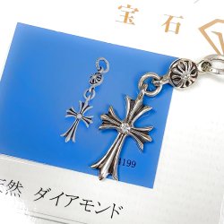 クロムハーツカスタム 1ボールタイニー CHクロス 2ダイヤ加工 宝石鑑別書 セットでご納品♪