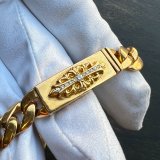 クロムハーツ 22K ベビークラシック フローラルIDブレスレット サイドパヴェ カスタム 完成♪