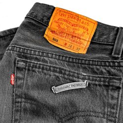 クロムハーツデニム修理 リーバイス 501 スクロールラベルが取れてしまっても取付加工致します♪