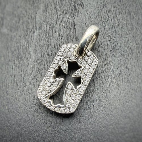 カットアウトクロスドッグタグ タイニー ダイヤカスタム完成!