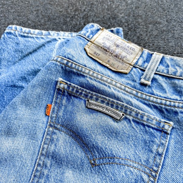 画像2: クロムハーツ リーバイス デニム修理 スクロールラベル パーツ取付加工