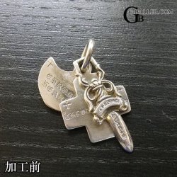 クロムハーツ 3トリンケッツ ダガー＆アンカー＆クロス 全面パヴェダイヤカスタム完成☆