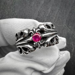 CHROME HEARTS クロムハーツ K&T リング ルビー カスタム完成しました☆