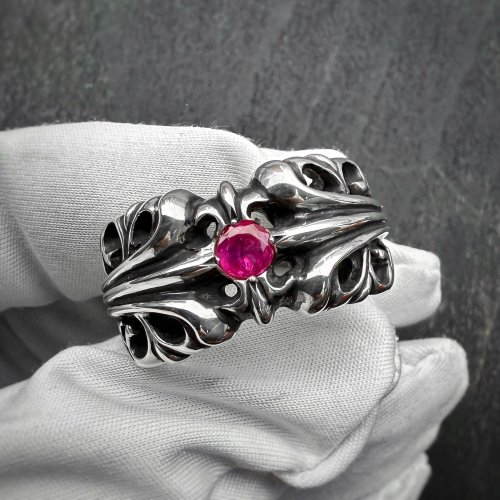 CHROME HEARTS クロムハーツ K&T リング ルビー カスタム完成しました☆
