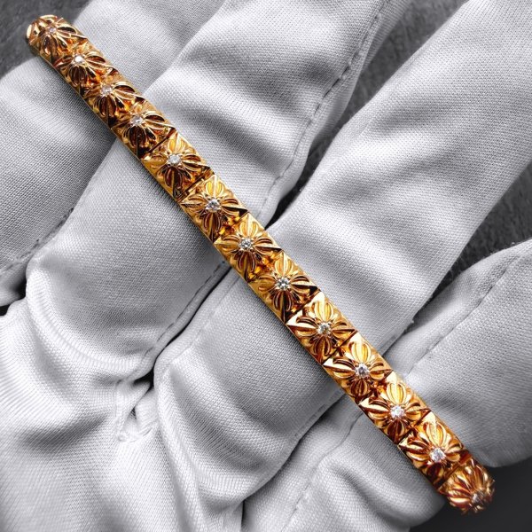 画像3: クロムハーツ 22K ダイヤカスタム ピラミッド ブレスレット パヴェダイヤモンド