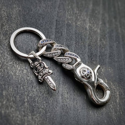 CHROMEHEARTS クラシックリンク キーチェーン ダガーチャーム ダイヤモンド ＆ ブルーサファイア カスタム 完成致しました！