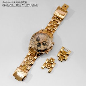 ロレックスデイトナ w クロムハーツ 22K ウォッチブレスレット コマ詰め サイズ調整