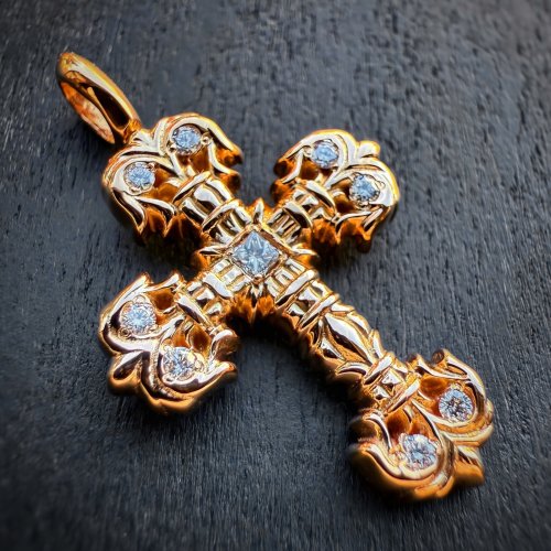 クロムハーツ フィリグリークロス ミニ 22K アフターダイヤ カスタム 完成しました！