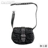 クロムハーツレザー修理 G-BENDER セメタリー クロスパッチ キルテッド レザー ショルダーバッグ サイズ直し（延長）