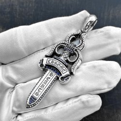 クロムハーツラージダガー ダイヤモンド ブルーサファイア カスタム完成♪