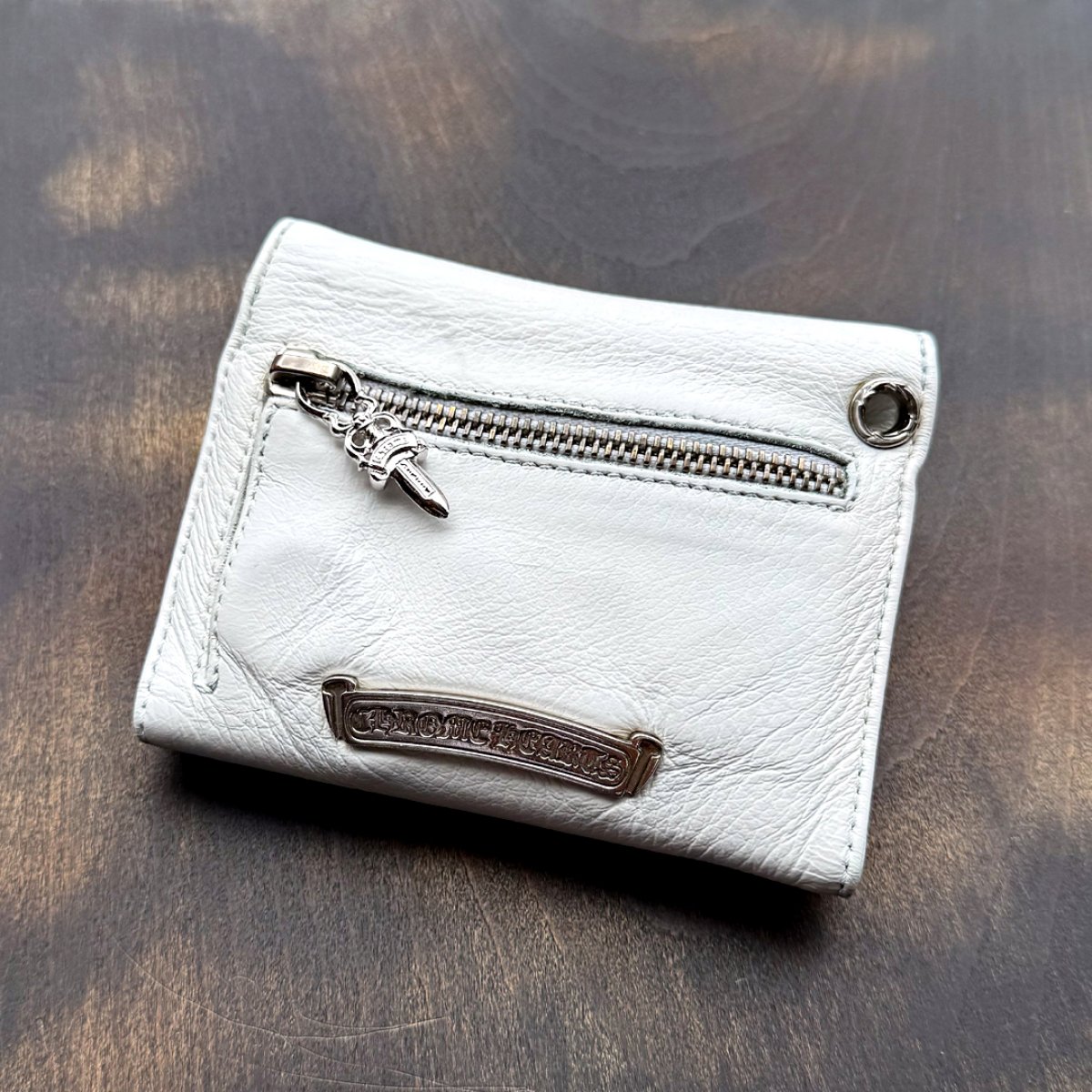 画像4: クロムハーツ修理 財布 染め直し ミニウォレット 白 レザー塗り直し ひび割れ クリーニング