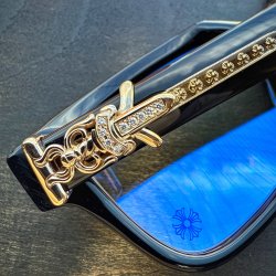 クロムハーツメガネ カスタム VAGILLIONAIRE 2 ゴールド ダガー ダイヤ加工 完成！